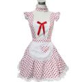 <robe maid> ROBE MAID BLANCHE POIS ROUGES