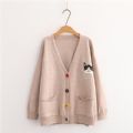 PULL FEMME CHAT BEIGE AUTOMNE HIVER